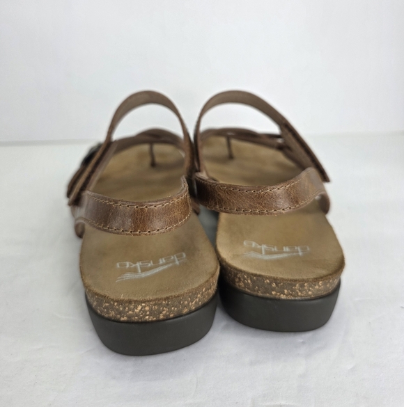Dansko Women's Roslyn Tan Brown Waxy Burnished Sandal Buckle EU 37 US Size 6.5-7 - Picture 7 of 14